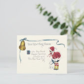 Schattig klein meisje hond bel briefkaart (Staand voorkant)