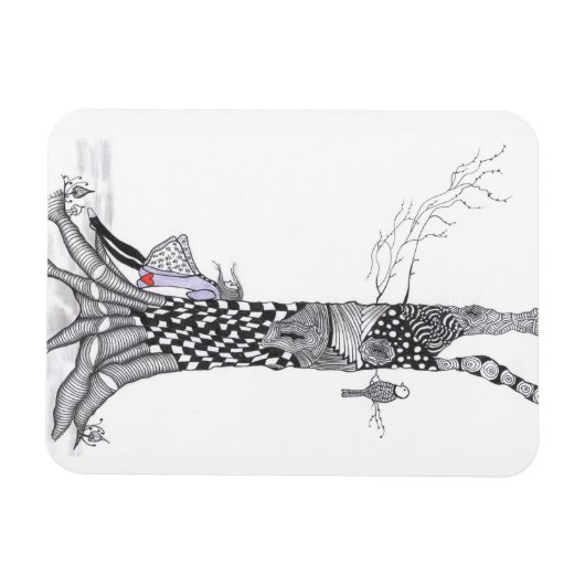 Schattig klein meisje magneet 3" x 4" (Horizontaal)