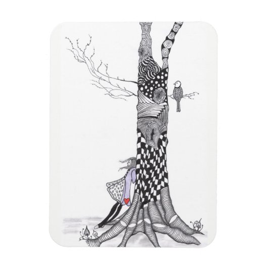 Schattig klein meisje magneet 3" x 4" (Verticaal)