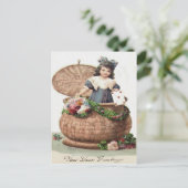 Schattig klein meisje mand krans Garland brief Briefkaart (Staand voorkant)