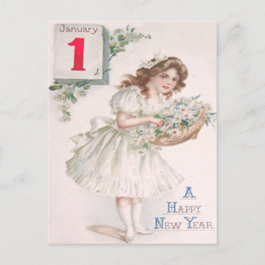 Schattig klein meisje mand madeliefjes briefkaart (Voorkant)