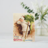 Schattig Klein Meisje Mistletoe Sneeuw Briefkaart (Staand voorkant)