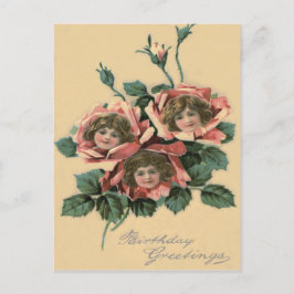 Schattig Klein Meisje Roos Briefkaart