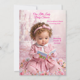 Schattig Klein Meisje Roze Meisje Baby Shower Boek Kaart