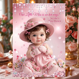 Schattig Klein Meisje Roze Meisje Baby Shower brui Kaart