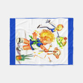 schattig klein meisje schilderij op de muur fleece deken (Voorkant (Horizontaal))