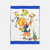 schattig klein meisje schilderij op de muur fleece deken (Voorkant)