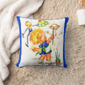 schattig klein meisje schilderij op de muur kussen (Deken)