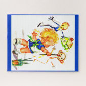 schattig klein meisje schilderij op de muur legpuzzel (Horizontaal)