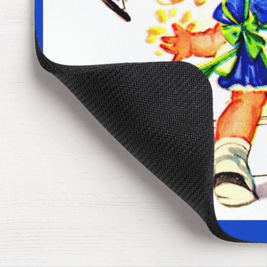 schattig klein meisje schilderij op de muur muismat (Hoek)