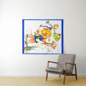 schattig klein meisje schilderij op de muur wandkleed (In Situ (horizontaal))