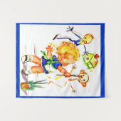 schattig klein meisje schilderij op de muur wandkleed (Voorkant (horizontaal))