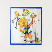 schattig klein meisje schilderij op de muur wandkleed (Voorkant)