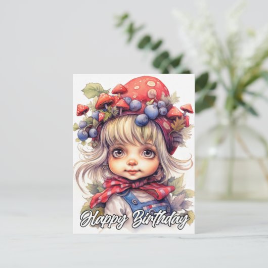 Schattig Klein Meisje van het Land Briefkaart (Staand voorkant)