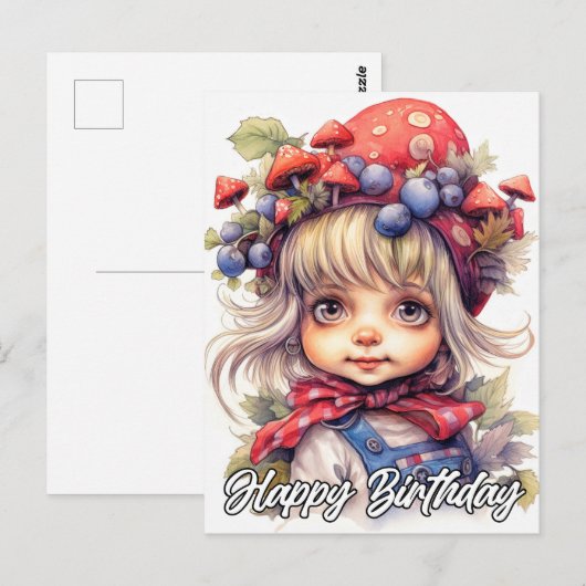 Schattig Klein Meisje van het Land Briefkaart (Voorkant / Achterkant)