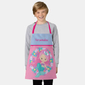 Schattig klein meisje zeemeermin kind gepersonalis schort (Gedragen)