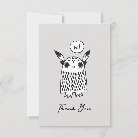 Schattig klein monster notitiekaartje (Voorkant)