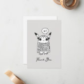 Schattig klein monster notitiekaartje (Voorkant / Achterkant in situ)