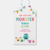 Schattig klein monster verjaardag jongen Halloween Cadeaulabel (Voorkant)