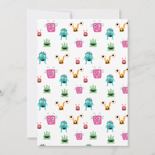 Schattig klein monster verjaardag jongen Halloween Kaart (Achterkant)
