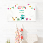 Schattig klein monster verjaardag Kinder jongen kl Spandoek (Insitu)