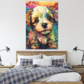 Schattig klein mooi puppy. canvas afdruk (Insitu (Slaapkamer))