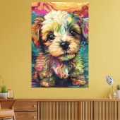 Schattig klein mooi puppy. canvas afdruk (Insitu (Woonkamer))