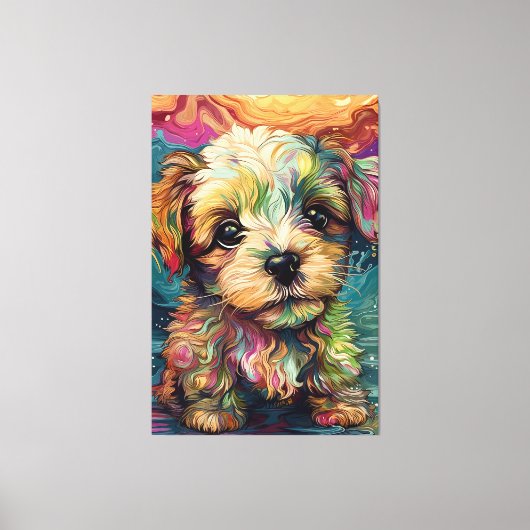 Schattig klein mooi puppy. canvas afdruk (Voorkant)