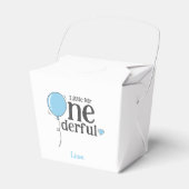 Schattig klein Mr Onederful eerste verjaardag blau Bedankdoosjes (Voorkant Zijde)