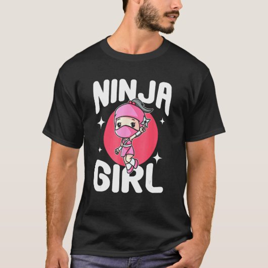 Schattig klein ninja vechter prinses ninja meisje t-shirt (Voorkant)