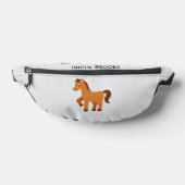 Schattig klein paard aangepaste naam heuptasje (Liggend)