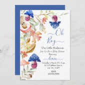 schattig klein paddestoel baby shower kaart (Voorkant / Achterkant)