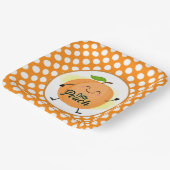 schattig klein perzikbaby shower papieren bordje (Gebogen)