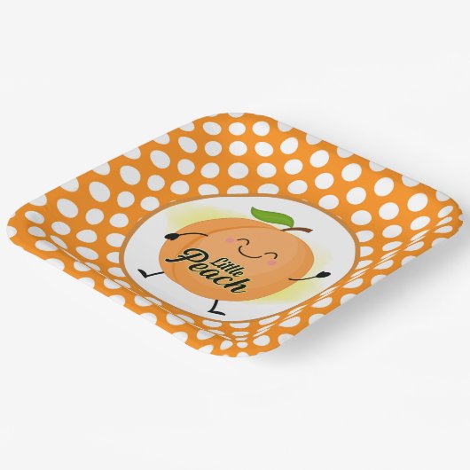 schattig klein perzikbaby shower papieren bordje (Gebogen)