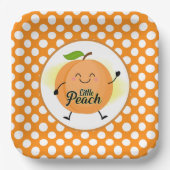 schattig klein perzikbaby shower papieren bordje (Voorkant)