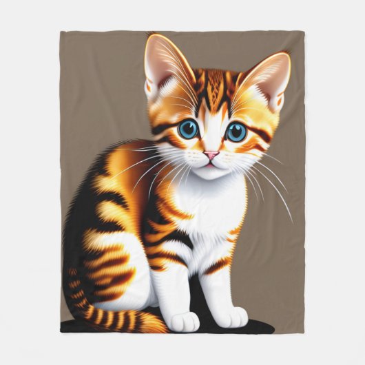 Schattig klein pluizig Kat, Cat Fleece Deken (Voorkant)