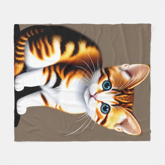 Schattig klein pluizig Kat, Cat Fleece Deken (Voorkant (Horizontaal))