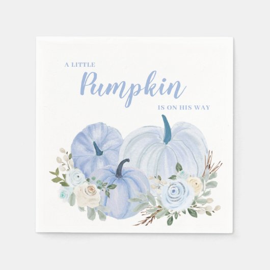 Schattig klein pompoen blauw Baby shower Servet (Voorkant)