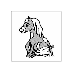 Schattig klein Pony Boerderij dier Rubberstempel
