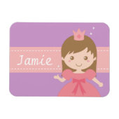 Schattig klein prinses meisje gepersonaliseerde ma magneet (Horizontaal)