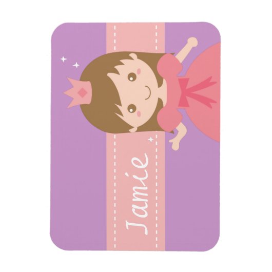 Schattig klein prinses meisje gepersonaliseerde ma magneet (Verticaal)
