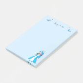 Schattig klein prinsesje op lichtblauwe Taken Post-it® Notes (Schuin)