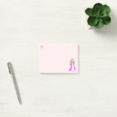 Schattig klein prinsesje op lichtroze post-it® notes (Kantoor)