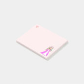 Schattig klein prinsesje op lichtroze post-it® notes (Schuin)