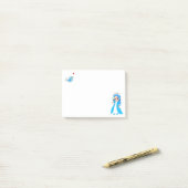 Schattig klein prinsesje & vogeltje post-it® notes (Op bureau)