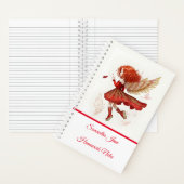 Schattig klein rood vliegen fee meisje fantasie notitieboek (Binnen)