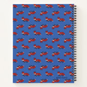 Schattig Klein Rood Vospatroon Blauw Notitieboek (Achterkant)