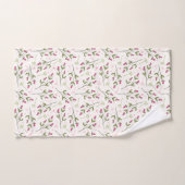 Schattig klein roze botanische bloemen patroon bad handdoek (Handdoek)