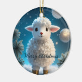 Schattig klein schapenlam religieuze kerst keramisch ornament (Links)