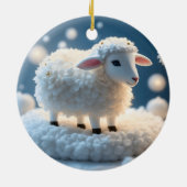 Schattig klein schapenlam religieuze kerst keramisch ornament (Achterkant)